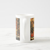 "Glückliches Erntedankfest", Herbstfarben, Porzellantasse (Rückseite)