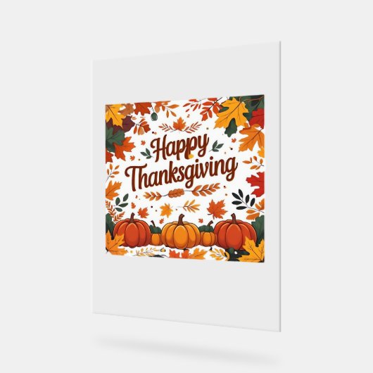 Glückliches Erntedankfest - Herbstpumpen & Herbstl Acrylschild (Winkel)