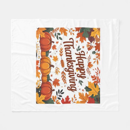 Glückliches Erntedankfest - Herbstpumpen & Herbstl Fleecedecke (Vorderseite (Horizontal))