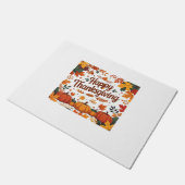 Glückliches Erntedankfest - Herbstpumpen & Herbstl Fußmatte (Schrägansicht)