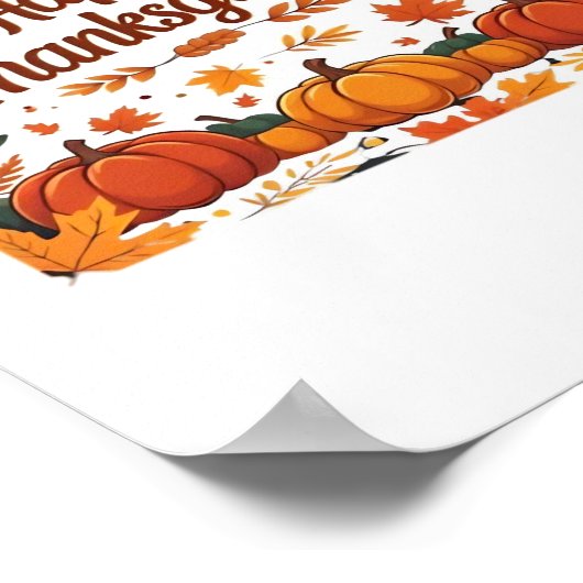 Glückliches Erntedankfest - Herbstpumpen & Herbstl Poster (Ecke)