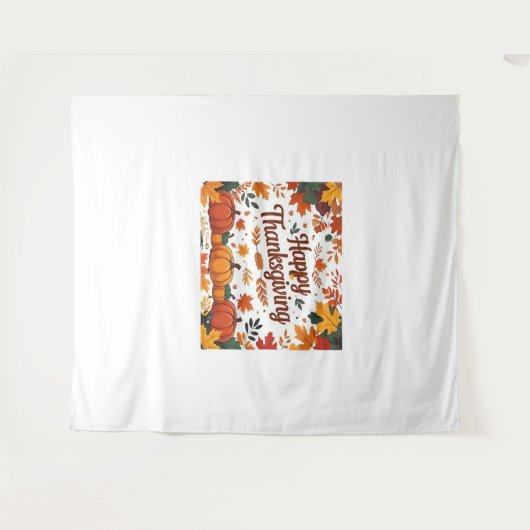 Glückliches Erntedankfest - Herbstpumpen & Herbstl Wandteppich (Vorderseite (Horizontal))