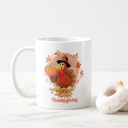 Glückliches Erntedankfest Kaffeetasse (Mit Donut)