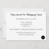 Glückliches Erntedankfest mit Blätter, Pumpkins un Einladung (Rückseite)