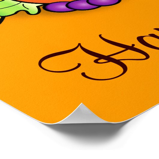 Glückliches Erntedankfest mit Cornucopia Poster (Ecke)