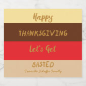 Glückliches Erntedankfest, moderner Farbblock Bierflaschenetikett (Einzelnes Label)