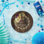 Glückliches Erntedankfest - Rustikales Woodsy Ligh Pappteller (Party)