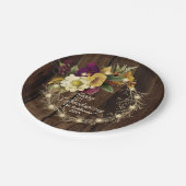 Glückliches Erntedankfest - Rustikales Woodsy Ligh Pappteller (Schrägansicht)