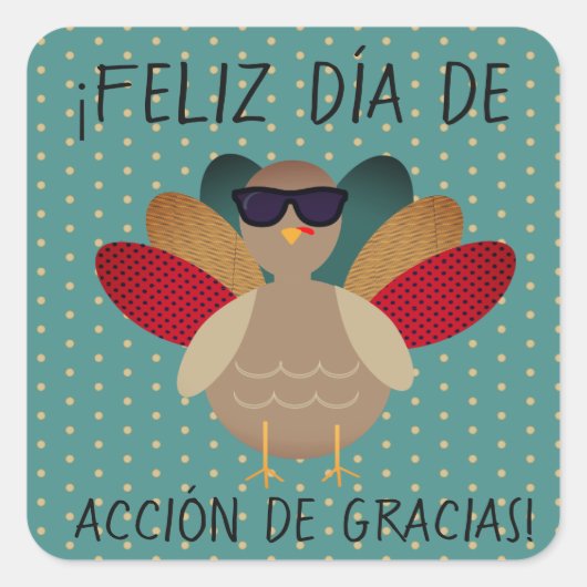 "Glückliches Erntedankfest!" Spanischer Sticker mi (Vorderseite)