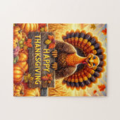 Glückliches Erntedankfest Truthahn Puzzle (Horizontal)