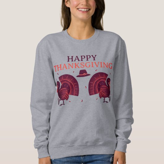 Glückliches Erntedankfest Truthahn Sweatshirt (Vorderseite)
