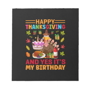 Glückliches Erntedankfest und es ist mein Geburtst Notizblock