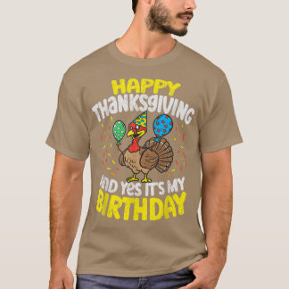 Glückliches Erntedankfest und sein Geburtstag Türk T-Shirt