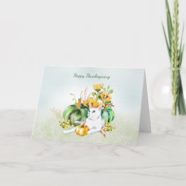 Glückliches Erntedankfest von der Katze Dankeskarte