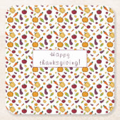 Glückliches Erntedankgemüse Muster weiß Rechteckiger Pappuntersetzer (Vorderseite)