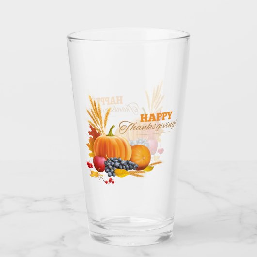 Glückliches Erntedankglas Glas (Vorderseite)