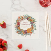 glückliches Erntedankland Rustic Pumpkin Wreath Serviette (Beispiel)