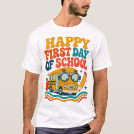 Glückliches Ersterschultags-Bus-T-Shirt T-Shirt