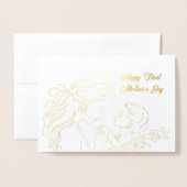 Glückliches erstes Muttertags-Folienkarte Folienkarte (Vorderseite mit Umschlag)