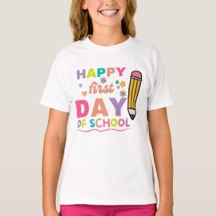 Glückliches Erstes Schultag Shirt, Lehrer T-Shirt
