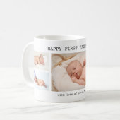 Glückliches Erstes Vatertag 5 Personalisiertes Fot Kaffeetasse (Vorderseite Links)