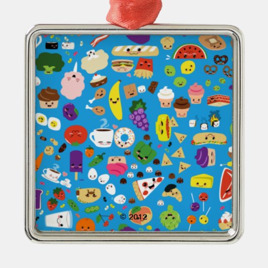 Glückliches Essen Ornament Aus Metall (Vorne)