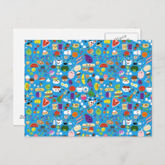 Glückliches Essen Postkarte (Vorne/Hinten)