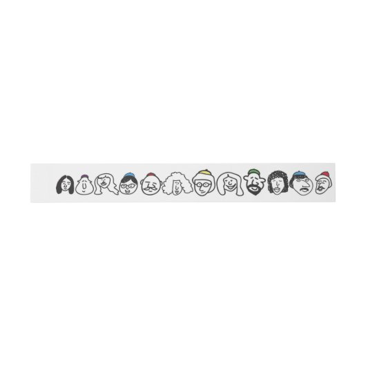 GLÜCKLICHES FACES Bat Mitzvah Envelope Wrap Band (Flach)