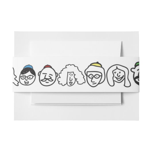 GLÜCKLICHES FACES Bat Mitzvah Envelope Wrap Band (Vorderseite Beispiel)
