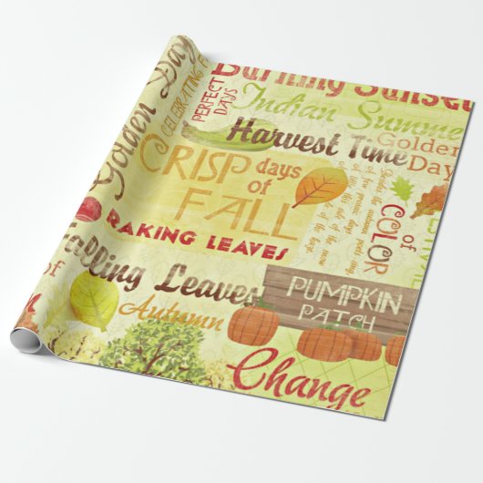 Glückliches Fall-Leinen-Packpapier Geschenkpapier (Ungerollt)