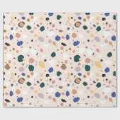 Glückliches Farbterrazzo-Muster-Packpapier Geschenkpapier (Flach)