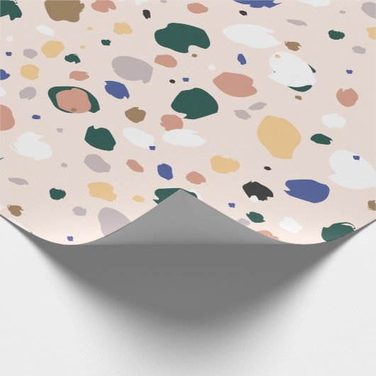 Glückliches Farbterrazzo-Muster-Packpapier Geschenkpapier (Ecke)
