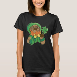 Glückliches Faultier Shamrock Saint Patrick Grafik T-Shirt