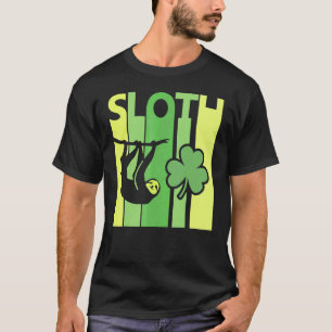 Glückliches Faultier St. Patrick's Day Irisch Vint T-Shirt