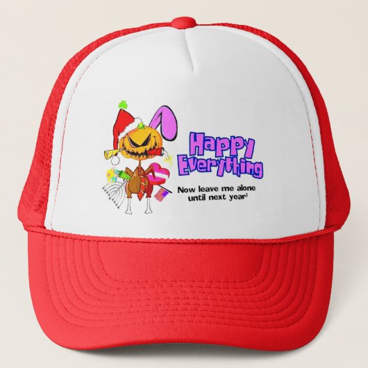 Glückliches Feiertag-Glückliches All-Glückliches Truckerkappe (Vorderseite)