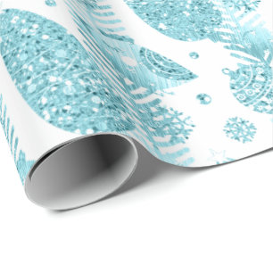 Glückliches Feiertags-Aqua-weißer Geschenkpapier