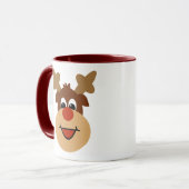 Glückliches Feiertags-Ren Tasse (Vorderseite Links)