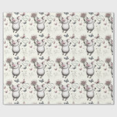 Glückliches Ferkel Herz Geburtstag Geschenkpapier (Flach)