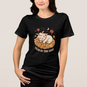 Glückliches Feuer Ziege 2027 Lunar Neujahrs-T-Shir Tri-Blend Shirt