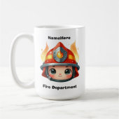 Glückliches Feuerwehrmännchen mit Flammen Kaffeetasse (Links)