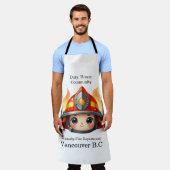 Glückliches Feuerwehrmännchen mit Flammen Schürze (Getragen)