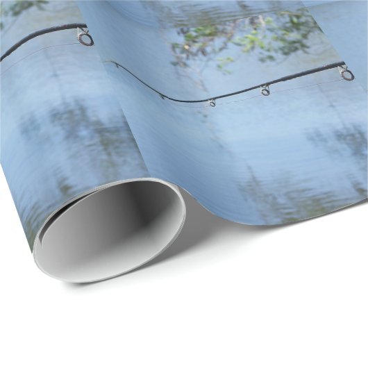 Glückliches Fischen, Fischereipfosten, Geschenkpapier (Rolleneckpunkt)