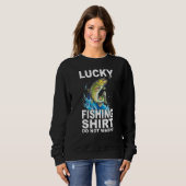 Glückliches Fischen lustig Sweatshirt (Vorne ganz)
