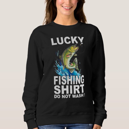 Glückliches Fischen lustig Sweatshirt (Vorderseite)
