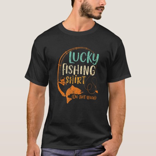 Glückliches Fischen Shirt nicht waschen Funny Fish (Vorderseite)