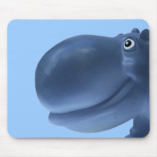 Glückliches Flusspferd-Blau Mousepad (Vorne)