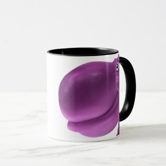 Glückliches Flusspferd lila Tasse (VorderseiteRechts)