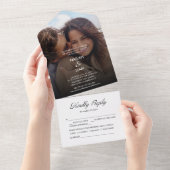 Glückliches Foto Hochzeit All In One Einladung (Abreißen)