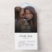 Glückliches Foto Hochzeit All In One Einladung (Innen Boden)