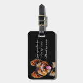 Glückliches fractalius Yorkie Gepäckanhänger (Vorderseite vertikal)